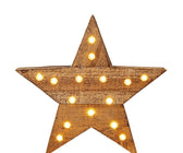 Rustic LED Illuminated Wood Star - ironyhome