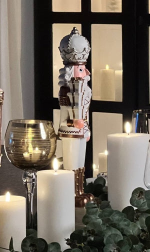 Rustic Nutcrackers on Drum Table Top