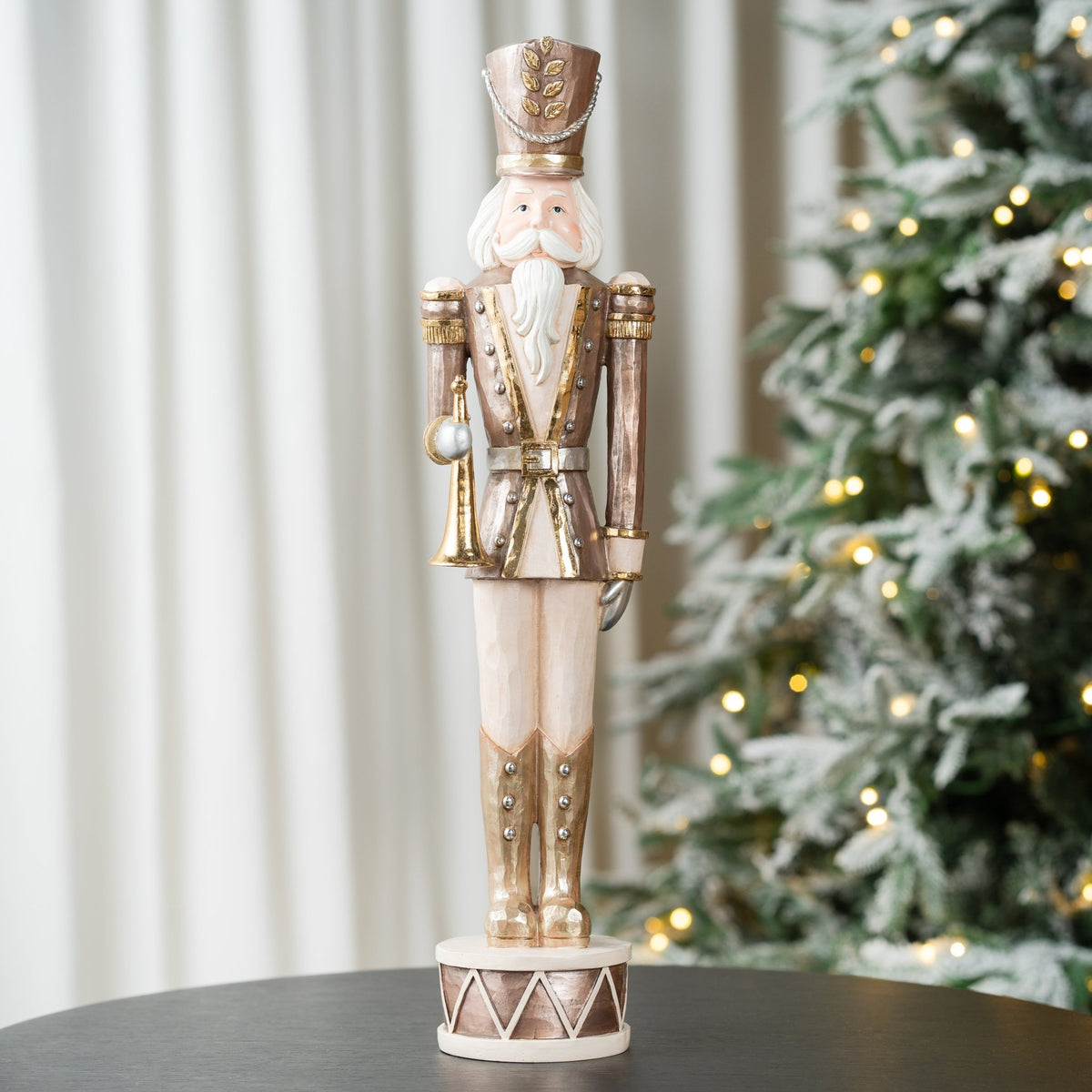 Rustic Nutcrackers on Drum Table Top