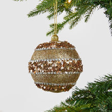 Rustic Sequin & Pearl Ornament - Set of 6 - ironyhome