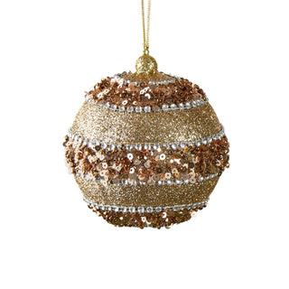 Rustic Sequin & Pearl Ornament - Set of 6 - ironyhome