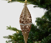 Rustic Sequin & Pearl Ornament - Set of 6 - ironyhome