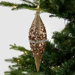 Rustic Sequin & Pearl Ornament - Set of 6 - ironyhome
