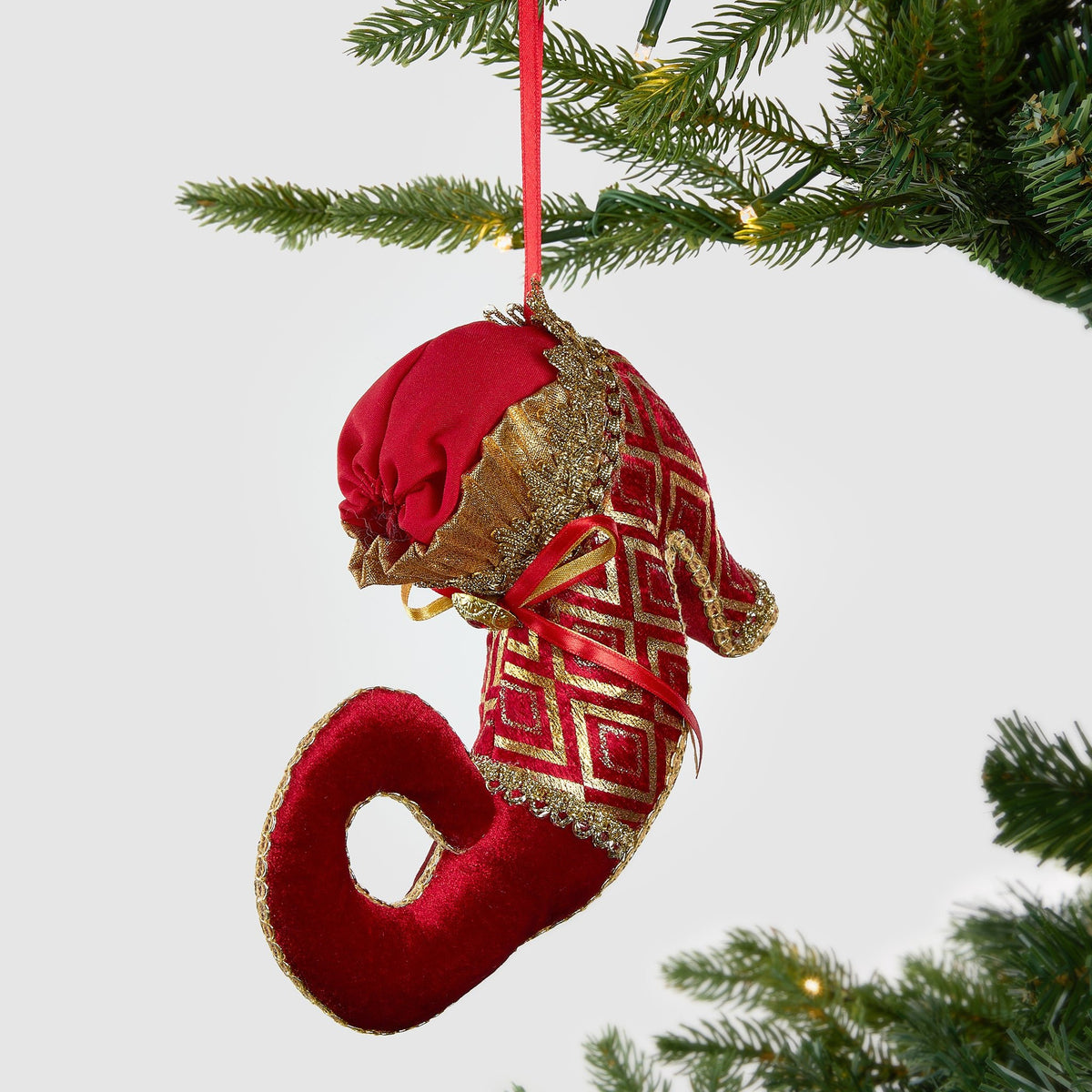 Rustic Traditional Jester Shoe Ornament