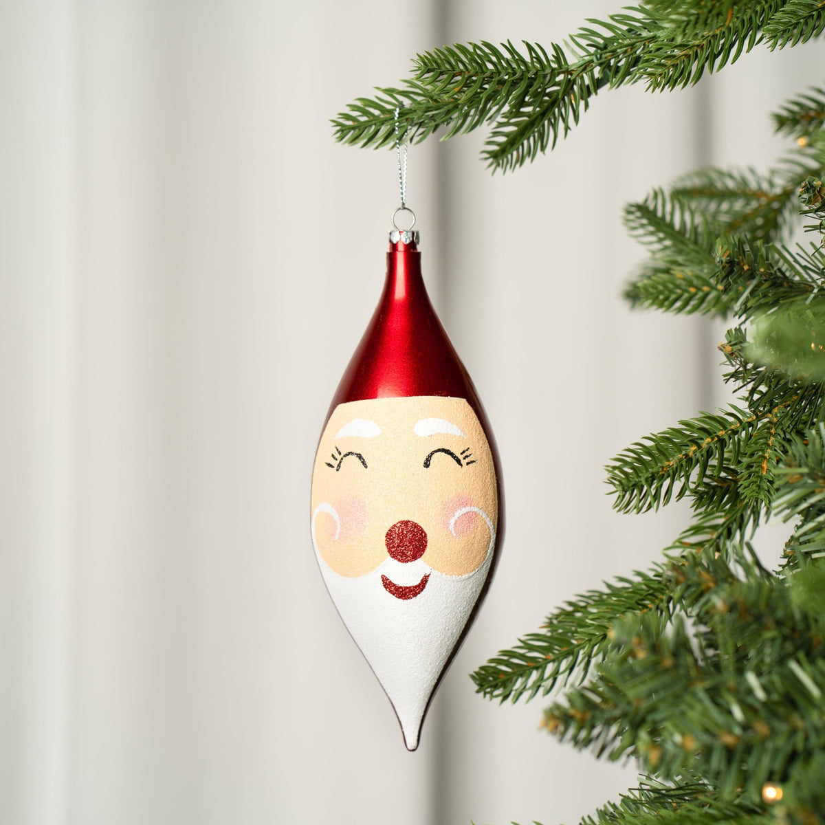 Santa Claus Face Finial Ornament - Set of 6