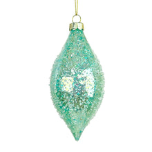 Sea Green Finial Ornament With Sugar Beads - Set of 6 - ironyhome