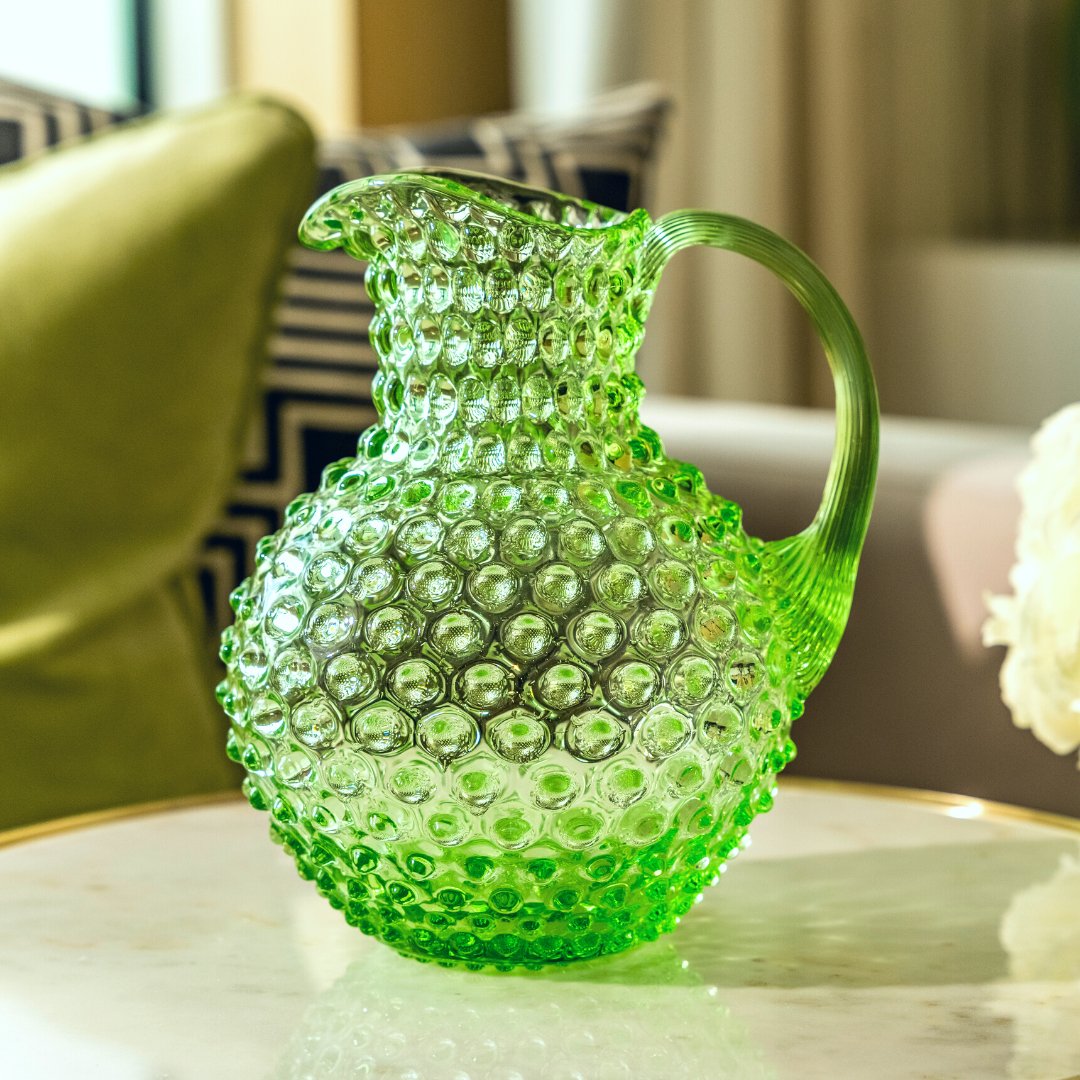 Seaglass Green Hand-blown Water Jug