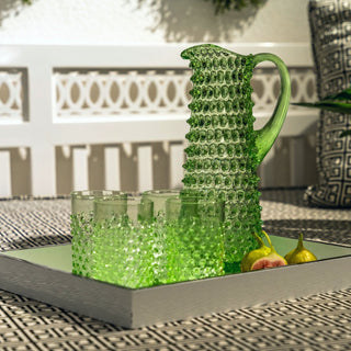 Seaglass Green Tall Hobnail Jug - ironyhome