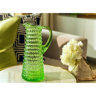 Seaglass Green Tall Hobnail Jug - ironyhome