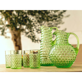 Seaglass Green Tall Hobnail Jug - ironyhome