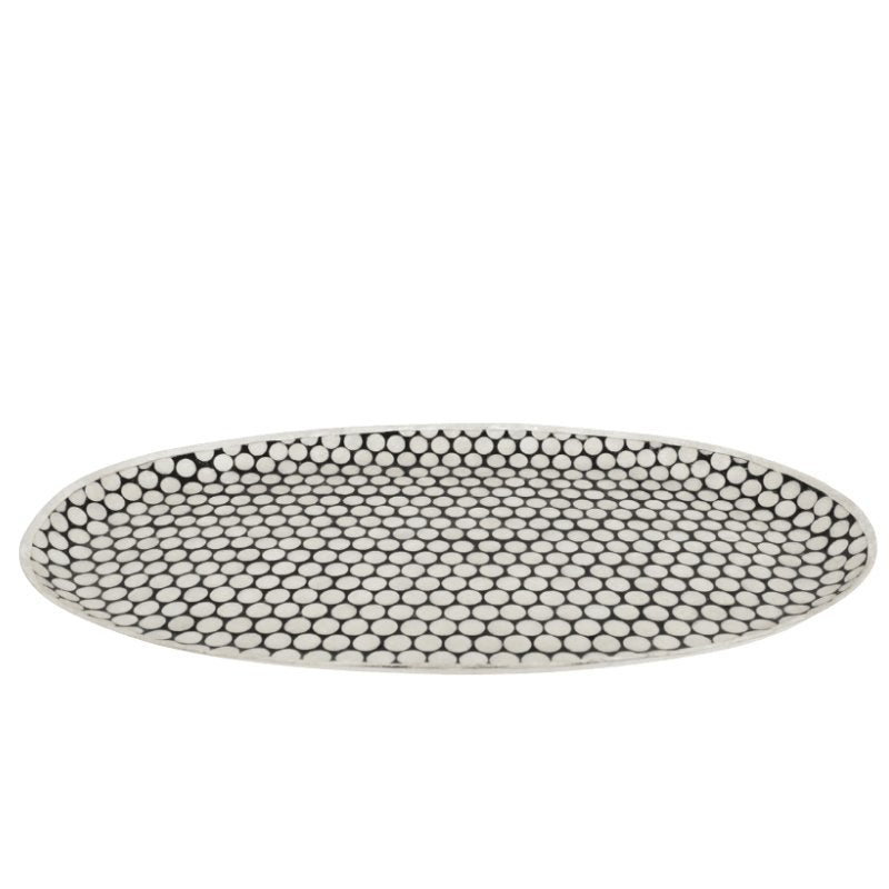 Seashell Symphony Polka Dot Oval Tray