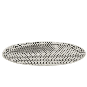 Seashell Symphony Polka Dot Oval Tray