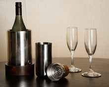 Silver Cocktail Shaker with Wooden Top - ironyhome