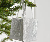 Silver Glitter Handle Bag Ornament - Set of 6 - ironyhome