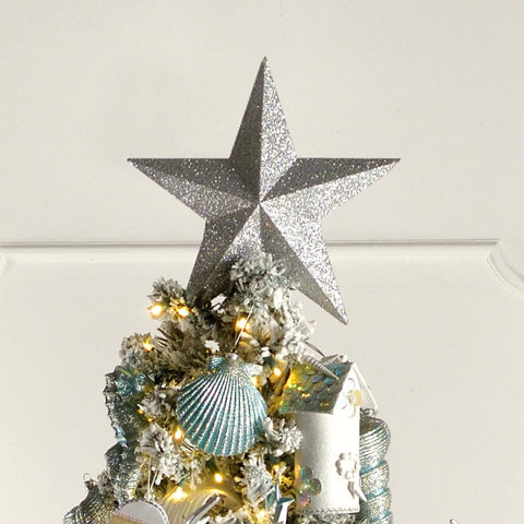 Silver Glitter Star Christmas Tree Topper - ironyhome