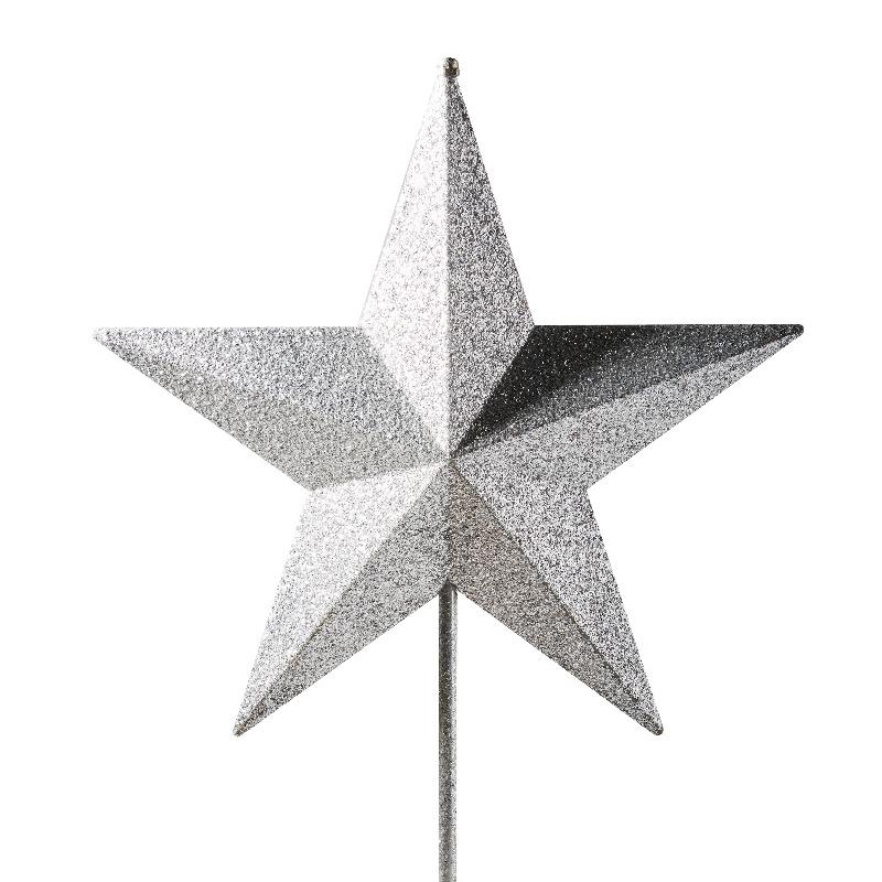 Silver Glitter Star Christmas Tree Topper - ironyhome