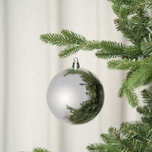 Silver Glossy Metallic Ball Ornament - ironyhome