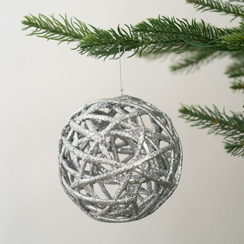 Silver Paper Ball Ornament - ironyhome