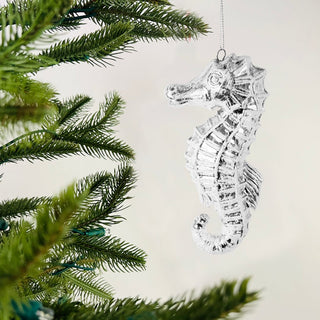 Silver Sea Horse Ornament - Set of 6 - ironyhome