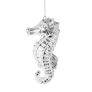 Silver Sea Horse Ornament - Set of 6 - ironyhome