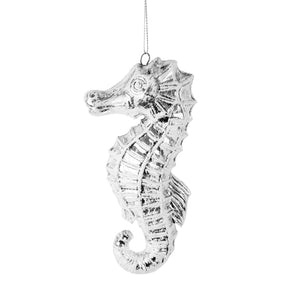Silver Sea Horse Ornament - Set of 6 - ironyhome