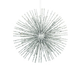 Silver Starburst Ornament with Silver Glitter - Set of 6 - ironyhome