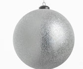 Silver Sugar Glitter Dusted Ball Ornament - Set of 6 - ironyhome