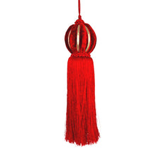 Small Red Tassel Ornament with Gold Lining - Set of 6 - ironyhome