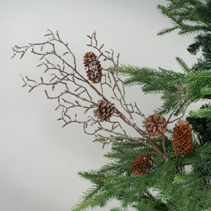 Snow Flocked Festive Pinecone Tree Pick - Set of 6 - ironyhome