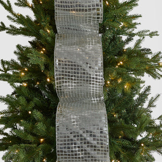 Soft Metallic Silver Christmas Tree Ribbon - ironyhome
