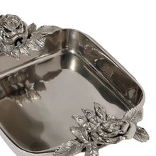 Square Dish With Antique Rose Detailing Small - ironyhome
