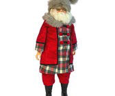 Standing Santa Table Top in Plaid Coat - ironyhome