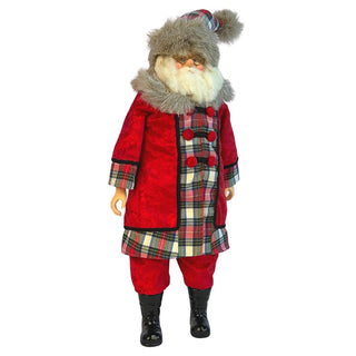 Standing Santa Table Top in Plaid Coat - ironyhome