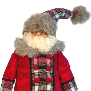 Standing Santa Table Top in Plaid Coat - ironyhome
