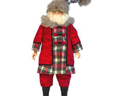 Standing Santa Table Top in Plaid Coat - ironyhome