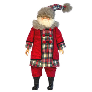 Standing Santa Table Top in Plaid Coat - ironyhome