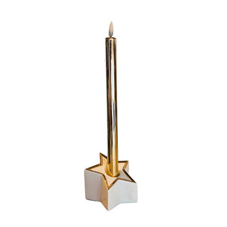 Star Candle Holder with LED Glass Taper - ironyhome