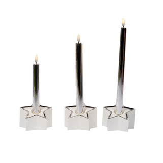 Star Candle Holder with LED Glass Taper - ironyhome
