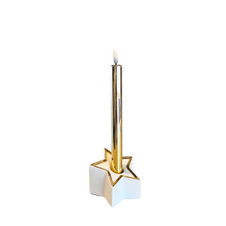 Star Candle Holder with LED Glass Taper - ironyhome