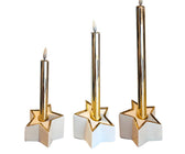 Star Candle Holder with LED Glass Taper - ironyhome