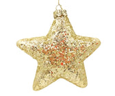 Star Ornament with Golden Glitter - Set of 6 - ironyhome