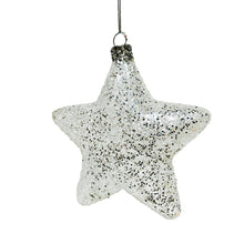 Star Ornament with White Glitter - Set of 6 - ironyhome