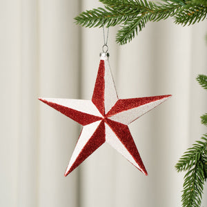 Star with White Glitter Ornament