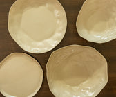 Stoneware Large Pearl White Flat Dining Plate - ironyhome