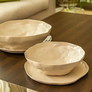 Stoneware Pearl White Dining Platter