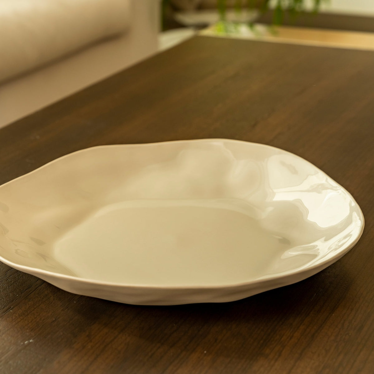 Stoneware Pearl White Dining Platter