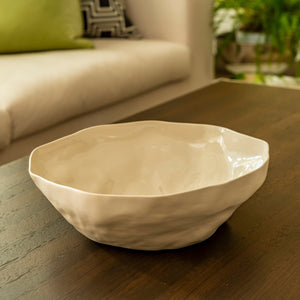 Stoneware Pearl White Serving Bowl