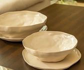 Stoneware Pearl White Serving Bowls - ironyhome