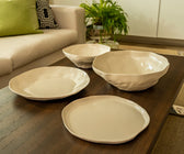 Stoneware Pearl White Serving Bowls - ironyhome