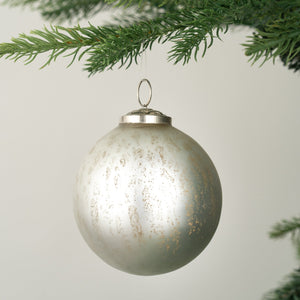 Subtle Silver Festive Ball Ornament